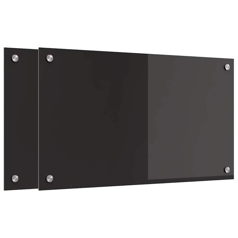 vidaXL Konyhai splashback Fekete 70 x 40 x 0.8 cm edzett üveg