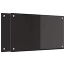 vidaXL Konyhai hátfal 2 pcs Fekete 70 x 40 cm edzett üveg