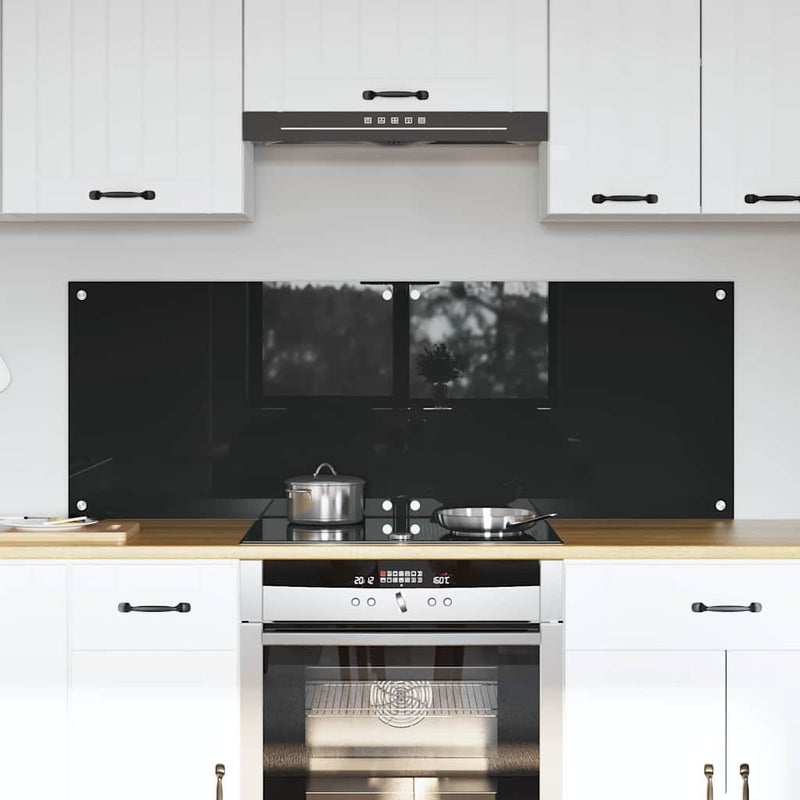 vidaXL Konyhai splashback Fekete 70 x 50 x 0,8 cm edzett üveg