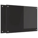 vidaXL Konyhai splashback 2 pcs Fekete 70 x 50 cm edzett üveg