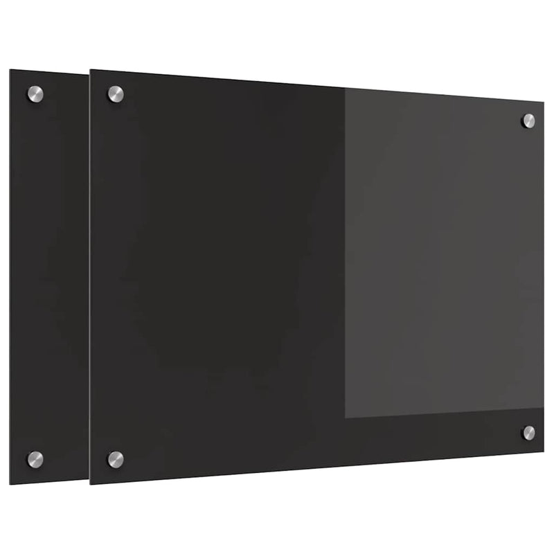 vidaXL Konyhai splashback Fekete 70 x 50 x 0,8 cm edzett üveg