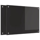 vidaXL Konyhai hátfal 2 pcs Fekete 70 x 50 cm edzett üveg