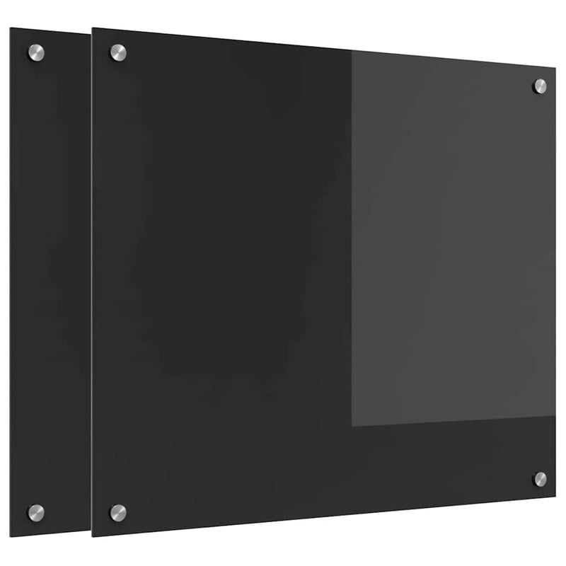 vidaXL Konyhai splashback Fekete 70 x 60 x 0.8 cm edzett üveg
