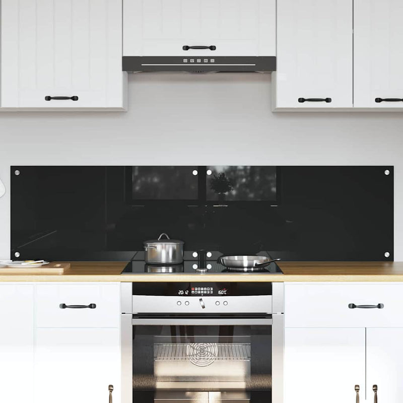 vidaXL Konyhai splashback Fekete 80 x 40 x 0.8 cm edzett üveg