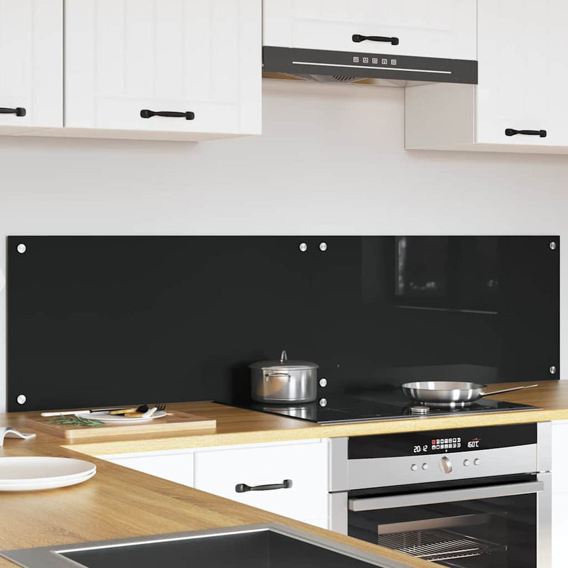 vidaXL Konyhai splashback Fekete 80 x 40 x 0.8 cm edzett üveg