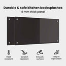 vidaXL Konyhai hátfal 2 pcs Fekete 80 x 40 cm edzett üveg