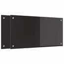 vidaXL Konyhai splashback 2 pcs Fekete 80 x 40 cm edzett üveg