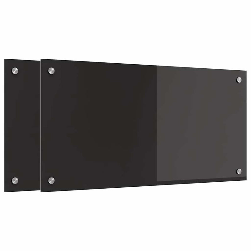 vidaXL Konyhai splashback Fekete 80 x 40 x 0.8 cm edzett üveg
