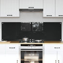 vidaXL Konyhai splashback 2 pcs Fekete 80 x 50 cm edzett üveg