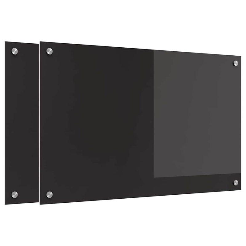vidaXL Konyhai splashback Fekete 80 x 50 x 0.8 cm edzett üveg