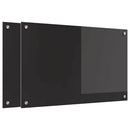 vidaXL Konyhai hátfal 2 pcs Fekete 80 x 50 cm edzett üveg
