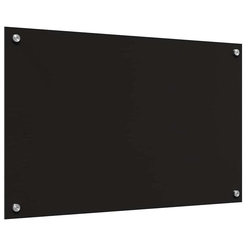 vidaXL Konyhai splashback Fekete 80 x 50 x 0.8 cm edzett üveg