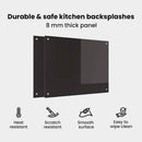 vidaXL Konyhai hátfal 2 pcs Fekete 80 x 60 cm edzett üveg