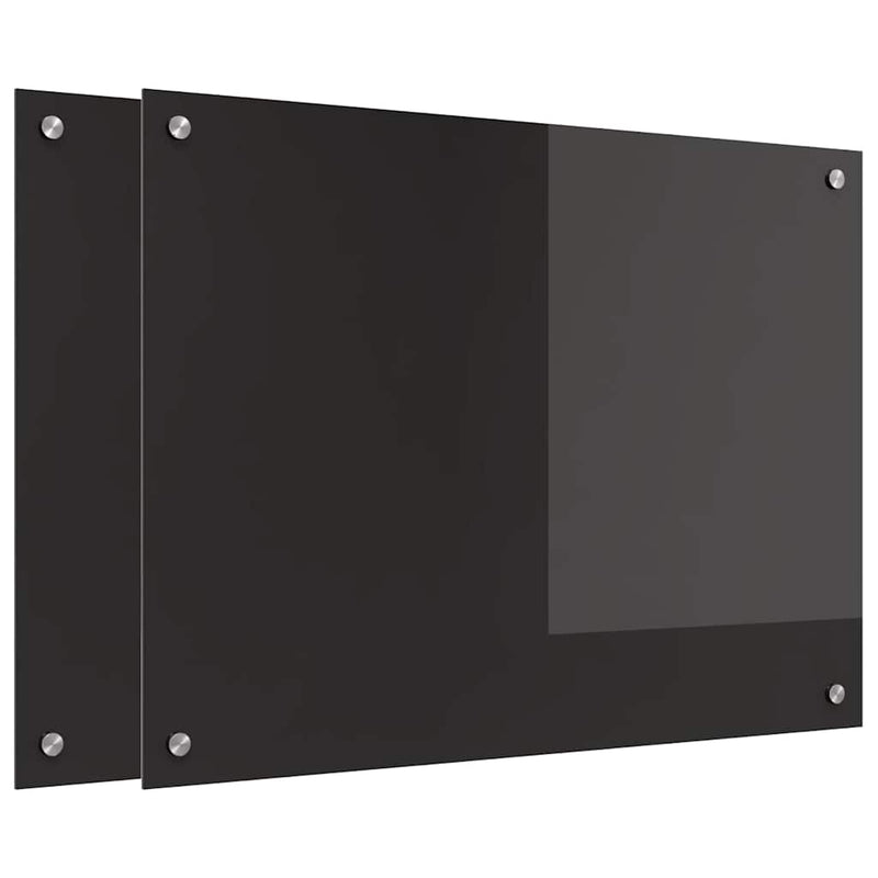 vidaXL Konyhai splashback Fekete 80 x 60 x 0.8 cm edzett üveg