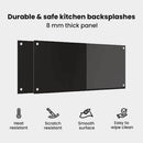 vidaXL Konyhai hátfal 2 pcs Fekete 90 x 40 cm edzett üveg