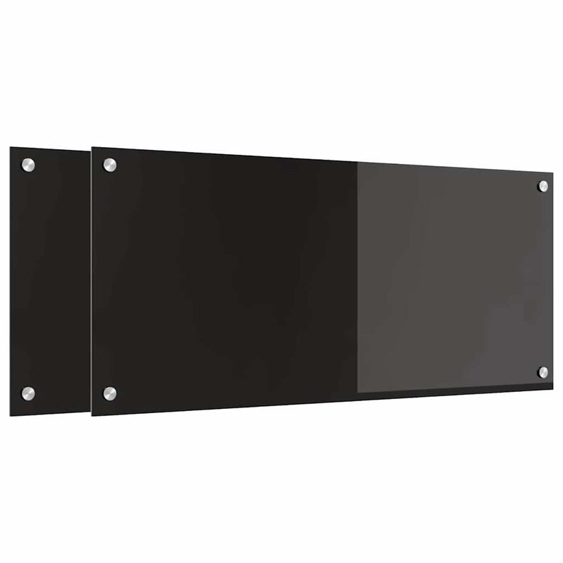 vidaXL Konyhai splashback Fekete 90 x 40 x 0.8 cm edzett üveg
