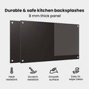 vidaXL Konyhai hátfal 2 pcs Fekete 90 x 50 cm edzett üveg