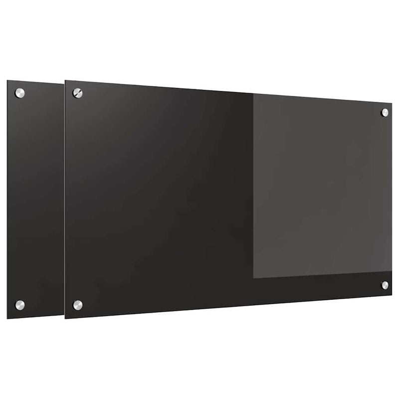 vidaXL Konyhai splashback Fekete 90 x 50 x 0.8 cm edzett üveg