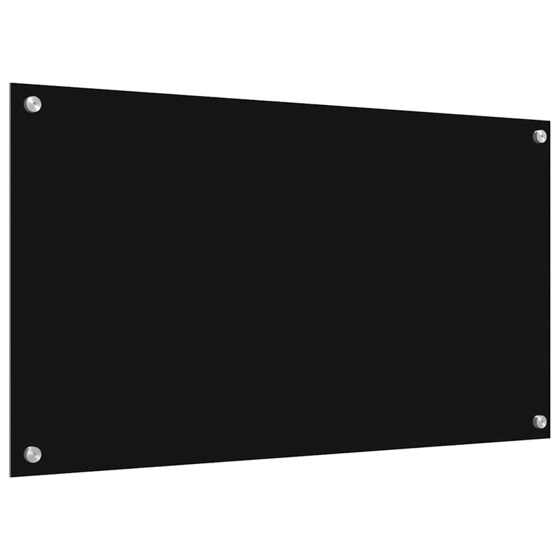 vidaXL Konyhai splashback Fekete 90 x 50 x 0.8 cm edzett üveg