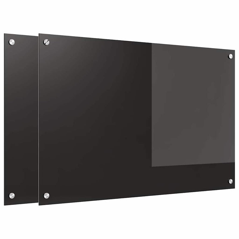 vidaXL Konyhai splashback Fekete 90 x 60 x 0.8 cm edzett üveg
