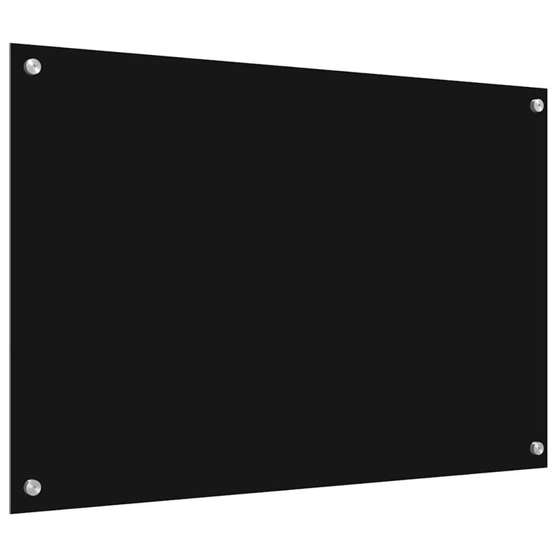 vidaXL Konyhai splashback Fekete 90 x 60 x 0.8 cm edzett üveg