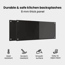 vidaXL Konyhai hátfal 2 pcs Fekete 100 x 40 cm edzett üveg