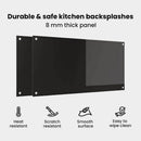 vidaXL Konyhai hátfal 2 pcs Fekete 100 x 50 cm edzett üveg