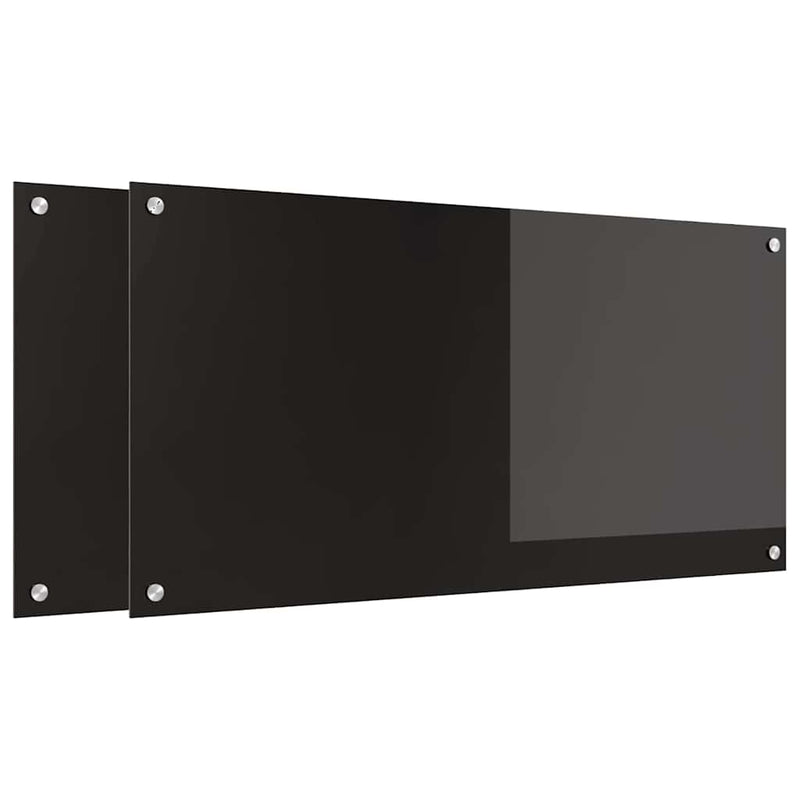 vidaXL Konyhai splashback Fekete 100 x 50 x 0,8 cm edzett üveg