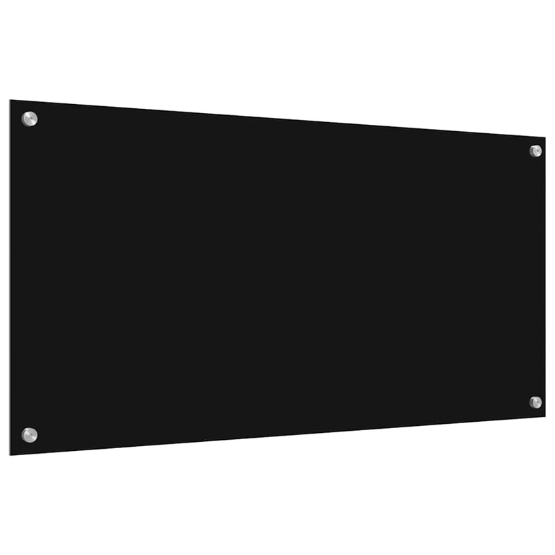vidaXL Konyhai splashback Fekete 100 x 50 x 0,8 cm edzett üveg