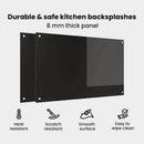 vidaXL Konyhai hátfal 2 pcs Fekete 100 x 60 cm edzett üveg