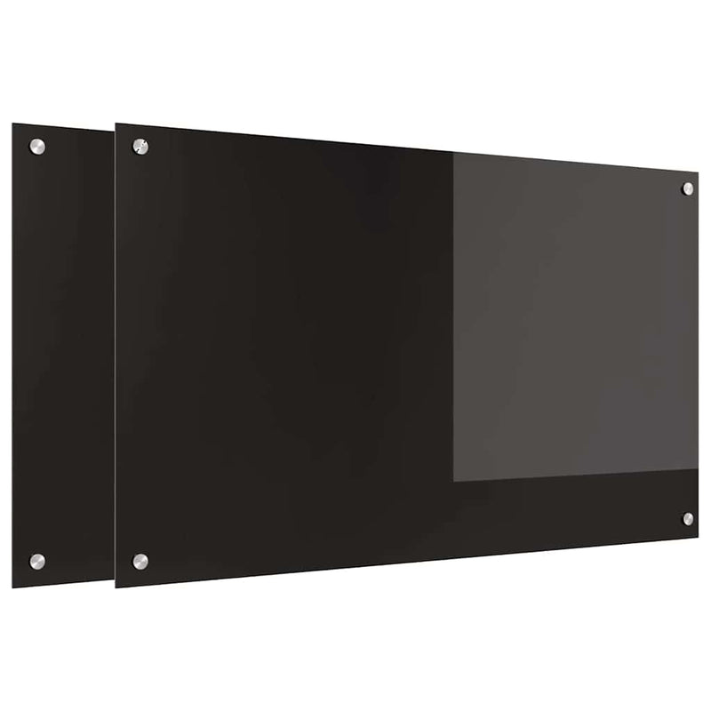 vidaXL Konyhai splashback Fekete 100 x 60 x 0.8 cm edzett üveg