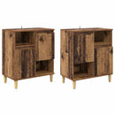 vidaXL Oldalszekrények 2 pcs Öreg fa 60 x 35 x 70 cm Faanyag