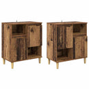 vidaXL Oldalszekrények 2 pcs Öreg fa 60 x 35 x 70 cm Faanyag