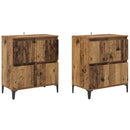 vidaXL Oldalszekrények 2 pcs Öreg fa 60 x 35 x 70 cm Faanyag