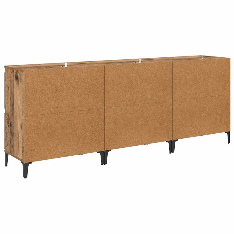 vidaXL Oldalszekrények 3 pcs Öreg fa 60 x 35 x 70 cm Faanyag