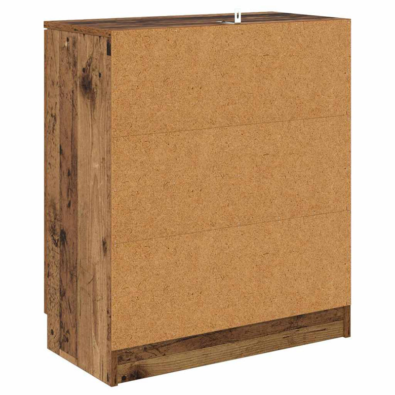 vidaXL Oldalszekrények fiókkal 2 pcs Öreg fa 60 x 30 x 70 cm Faanyag