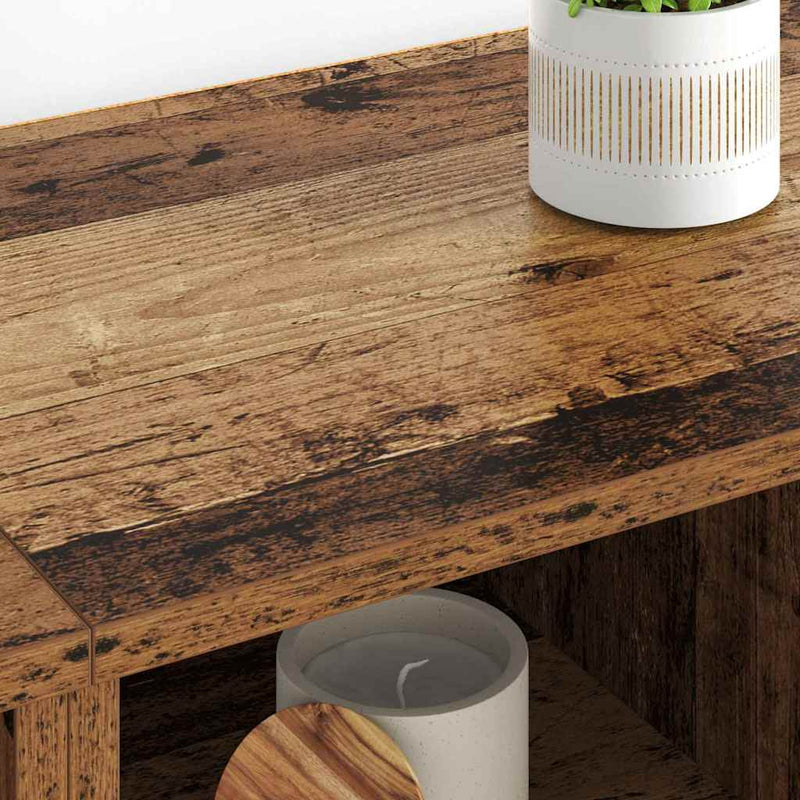 vidaXL Oldalszekrények 2 pcs Öreg fa 60 x 35 x 70 cm Faanyag