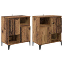vidaXL Oldalszekrények 2 pcs Öreg fa 60 x 35 x 70 cm Faanyag