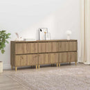 vidaXL Oldalszekrények 3 db Artisan tölgy 60 x 35 x 70 cm Szerelt Fa