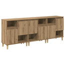 vidaXL Oldalszekrények 3 pcs Artisan tölgy 60 x 35 x 70 cm Faanyag