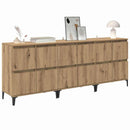 vidaXL Oldalszekrények 3 db Artisan tölgy 60 x 35 x 70 cm Szerelt Fa