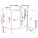 vidaXL Oldalszekrények 3 pcs Fekete tölgy 60 x 35 x 70 cm Faanyag