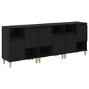 vidaXL Oldalszekrények 3 pcs Fekete tölgy 60 x 35 x 70 cm Faanyag