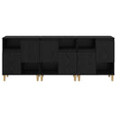 vidaXL Oldalszekrények 3 pcs Fekete tölgy 60 x 35 x 70 cm Faanyag