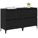 vidaXL Oldalszekrények 2 pcs Fekete tölgy 60 x 35 x 70 cm Faanyag