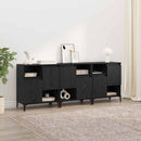 vidaXL Oldalszekrények 3 pcs Fekete tölgy 60 x 35 x 70 cm Faanyag