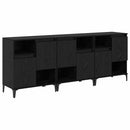 vidaXL Oldalszekrények 3 pcs Fekete tölgy 60 x 35 x 70 cm Faanyag