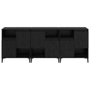 vidaXL Oldalszekrények 3 pcs Fekete tölgy 60 x 35 x 70 cm Faanyag