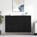 vidaXL Fali szekrény 2 db Fekete tölgy 69,5 x 34 x 90 cm Szerelt Fa