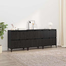 vidaXL Oldalszekrények 3 pcs Fekete tölgy 60 x 35 x 70 cm Faanyag